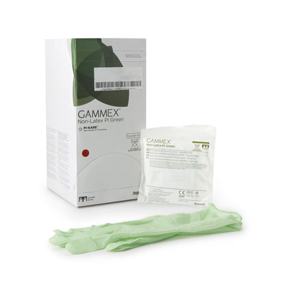 GAMMEX® Non-Latex PI Green Surgical Glove Size 8.5 Sterile Polyisoprene Standard Cuff Length Micro-Textured Light Green Chemo Tested (648146_BX)