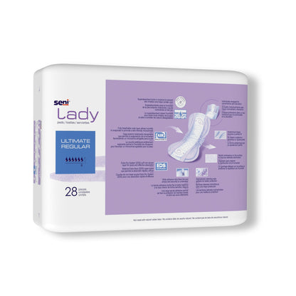 Seni® Lady Ultimate Bladder Control Pad 14.4 Inch Length Heavy Absorbency Super Absorbent Core One Size Fits Most (1222538_CS)