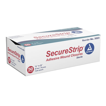 Secure Strip™ Skin Closure Strip 1/4 X 3 Inch Nonwoven Material Flexible Strip White (811875_PK)