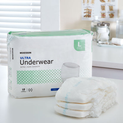 McKesson Ultra Unisex Adult Absorbent Underwear Pull On with Tear Away Seams Large Disposable Heavy Absorbency (724917_BG)