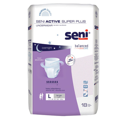 Seni® Active Super Plus Unisex Adult Absorbent Underwear Pull On with Tear Away Seams Large Disposable Heavy Absorbency (1163858_PK)