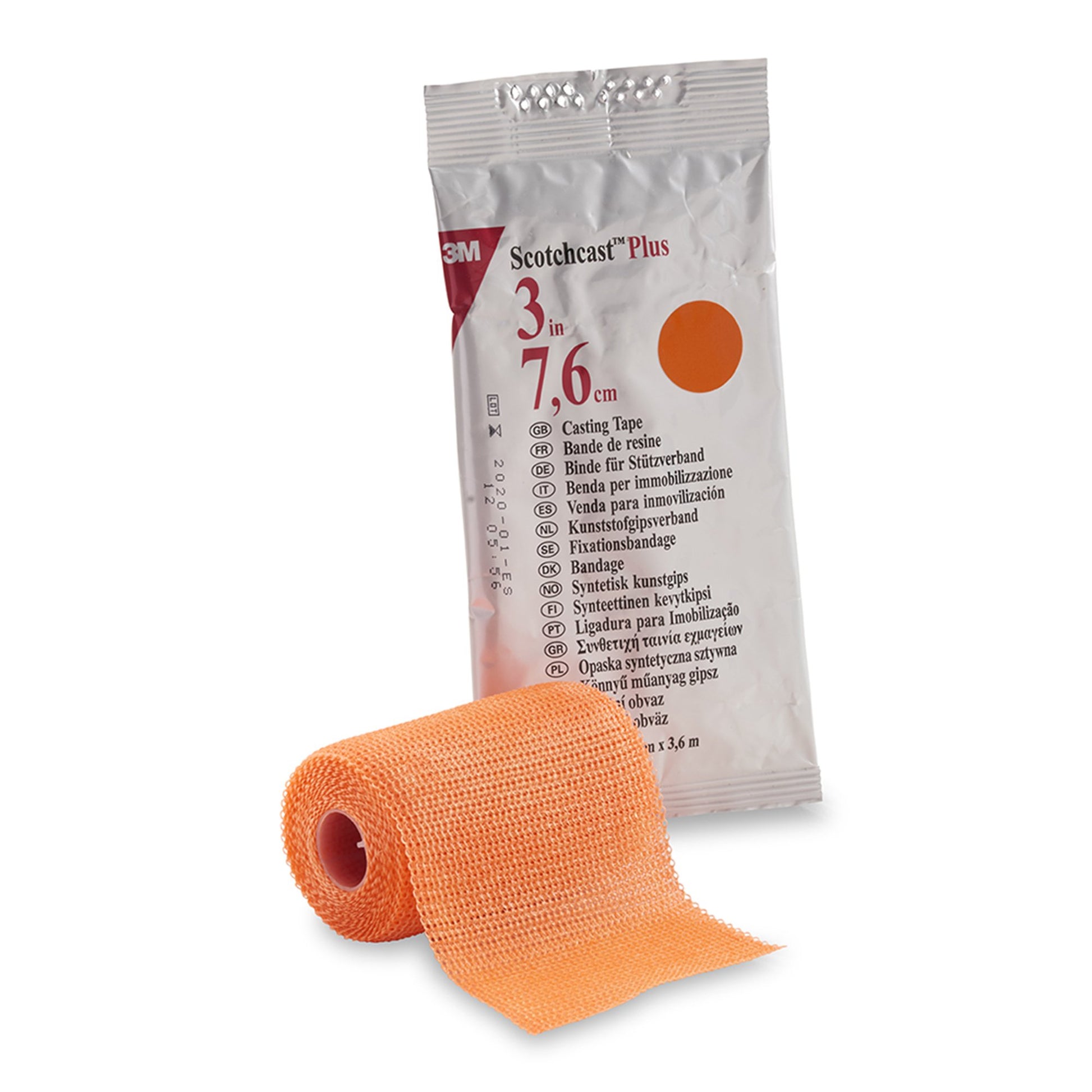 Prime Cast 3 Inch 3M™ Scotchcast™ Plus Cast Tape 3 Inch X 12 Foot Fiberglass / Resin Bri ...