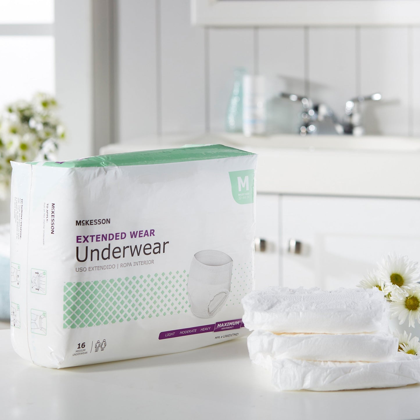 McKesson Unisex Adult Absorbent Underwear Pull On with Tear Away Seams Medium Disposable Heavy Absorbency (1123838_CS)