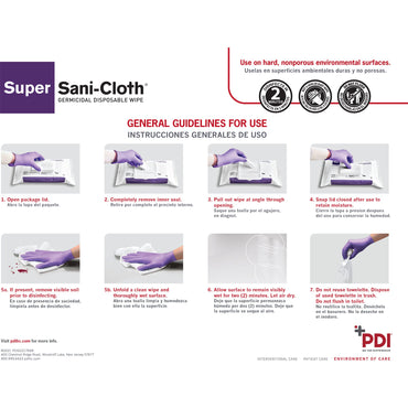Super Sani-Cloth® Surface Disinfectant Cleaner Premoistened Germicidal Manual Pull Wipe 80 Count Soft Pack Alcohol Scent NonSterile (1186308_PK)