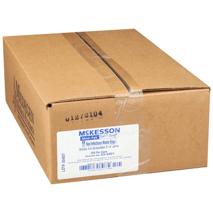 McKesson Biohazard Waste Bag Biohazard Symbol / Infectious Waste 30 to 33 gal. Red 33 X 40 Inch (186722_CS)