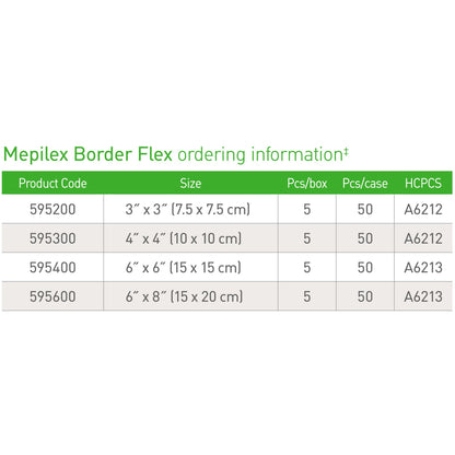 Mepilex® Border Flex Foam Dressing 4 X 4 Inch With Border Film Backing Silicone Adhesive Square Sterile (1114380_BX)