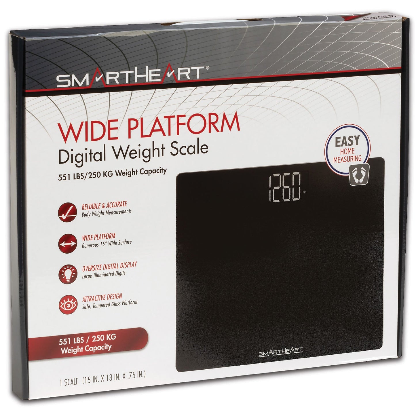 Veridian® Floor Scale Digital Display 438 lbs. / 199 kg Capacity Black Battery Operated (1246878_CS)