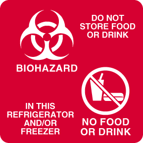 United Ad Label Magnetic Sign Caution Do Not Store Food Or Drink Biohazard In The Refrigerator and Or Freezer No Food No Drink (545952_EA)