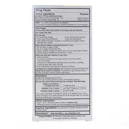 Fleet® Enema 4.5 oz. 19 Gram - 7 Gram Strength Monobasic Sodium Phosphate / Dibasic Sodium Phosphate (830838_BX)