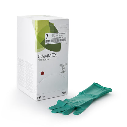 GAMMEX® Non-Latex Surgical Glove Size 7 Sterile Polyisoprene Standard Cuff Length Micro-Textured Green Chemo Tested (364345_BX)