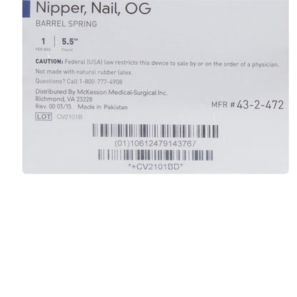 McKesson Performance Nail Nipper Concave Jaw 5-1/2 Inch Length Chrome Covered Stainless Steel (487549_EA)