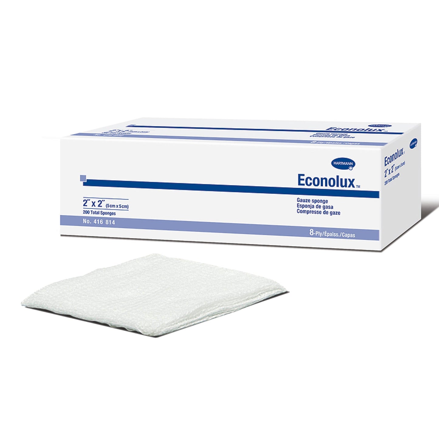 Econolux® Gauze Sponge 2 X 2 Inch 8-Ply NonSterile 200 per Pack (575852_BX)