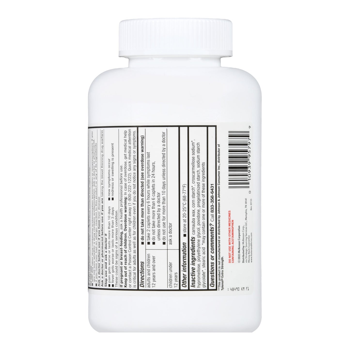 Foster & Thrive™ Pain Relief 500 mg Strength Acetaminophen Caplet 500 per Bottle (1238957_BT)