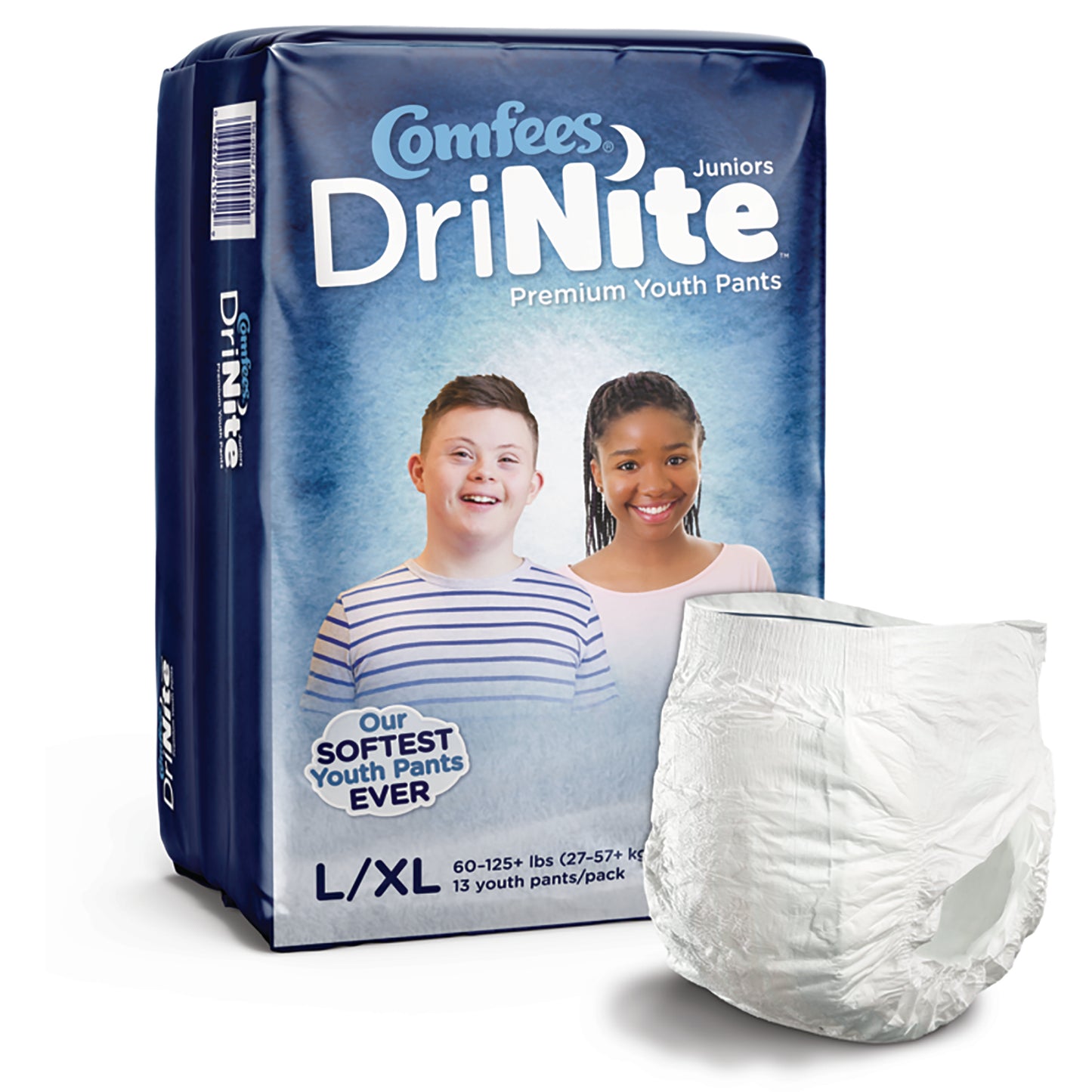 Comfees® DriNite® Juniors Unisex Youth Absorbent Underwear Pull On with Tear Away Seams Large / X-Large Disposable Heavy Absorbency (1150966_CS)