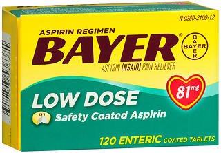 Bayer® Pain Relief 81 mg Strength Aspirin Tablet 120 per Box (1050108_BX)