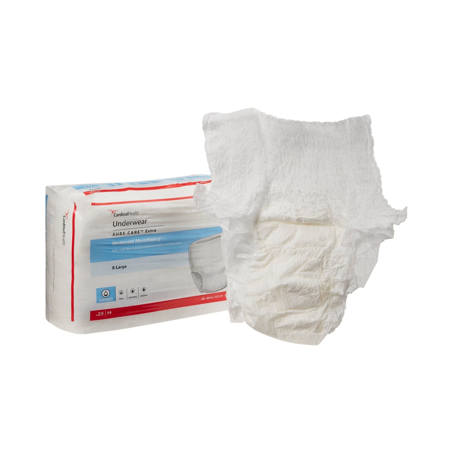 Sure Care™ Extra Unisex Adult Absorbent Underwear Pull On with Tear Away Seams X-Large Disposable Moderate Absorbency (814886_CS)