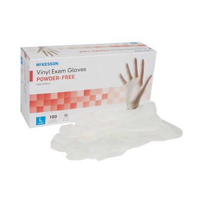 McKesson Exam Glove Large NonSterile Vinyl Standard Cuff Length Smooth Clear Not Rated (354440_BX)
