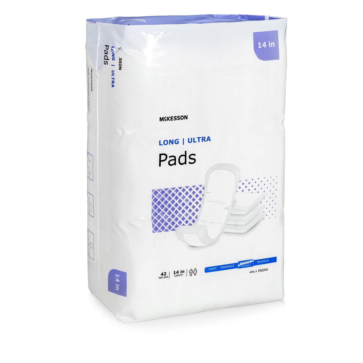 McKesson Ultra Bladder Control Pad 14 Inch Length Heavy Absorbency Polymer Core One Size Fits Most (884157_BG)