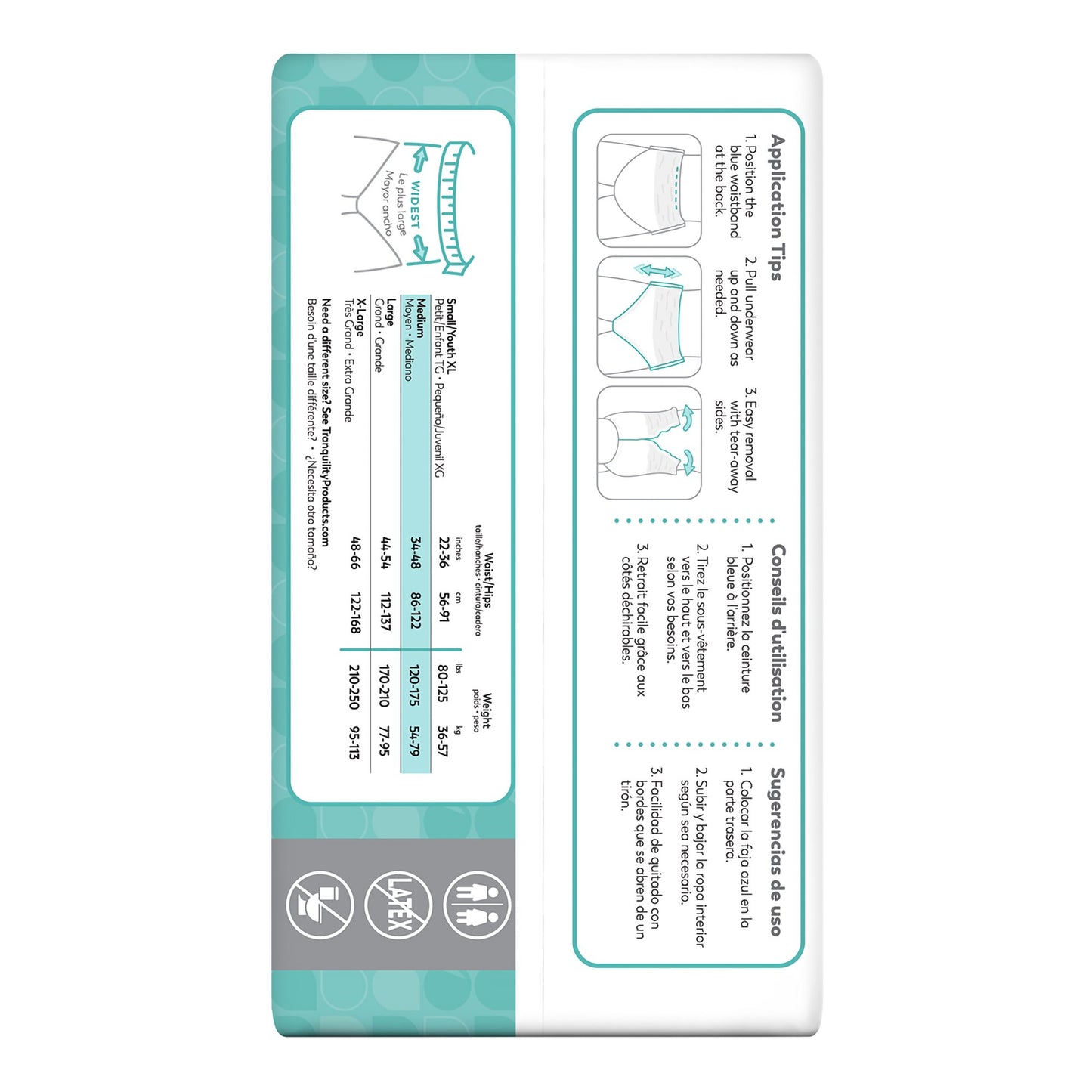 Tranquility® Essential Unisex Adult Absorbent Underwear Pull On with Tear Away Seams Medium Disposable Heavy Absorbency (418716_BG)