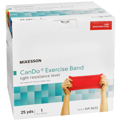 McKesson CanDo® Exercise Resistance Band Red 5 Inch X 25 Yard Light Resistance (1073316_EA)
