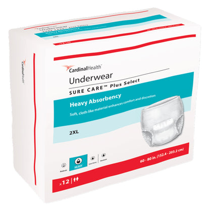 Sure Care™ Plus Select Unisex Adult Absorbent Underwear Pull On with Tear Away Seams 2X-Large Disposable Heavy Absorbency (1117514_BG)
