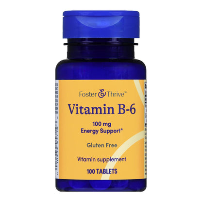 Foster & Thrive™ Vitamin Supplement Vitamin B6 100 mg Strength Tablet 100 per Bottle (1238899_BT)