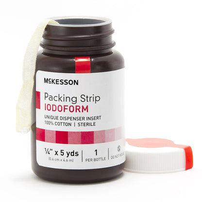 McKesson Wound Packing Strip Iodoform 1/4 Inch X 5 Yard Sterile Antiseptic (470440_CS)
