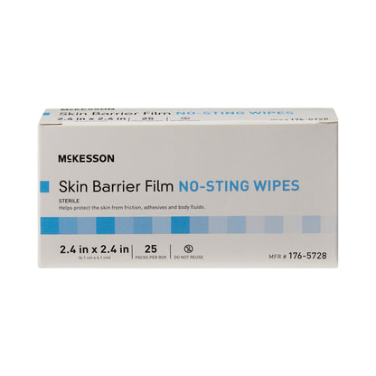 McKesson No Sting Skin Barrier Wipe 75 to 100% Strength Hexamethyldisiloxane Individual Packet Sterile (1088820_BX)