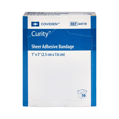 Curity™ Adhesive Strip 1 X 3 Inch Plastic Rectangle Sheer Sterile (915648_BX)