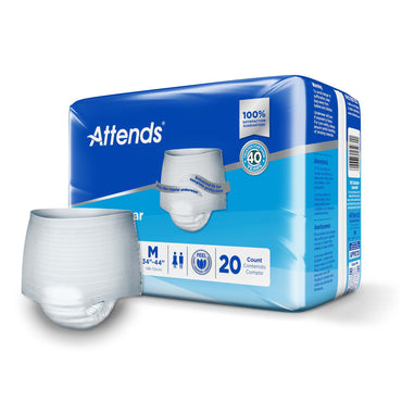 Attends® Unisex Adult Absorbent Underwear Pull On with Tear Away Seams Medium Disposable Heavy Absorbency (848957_BG)
