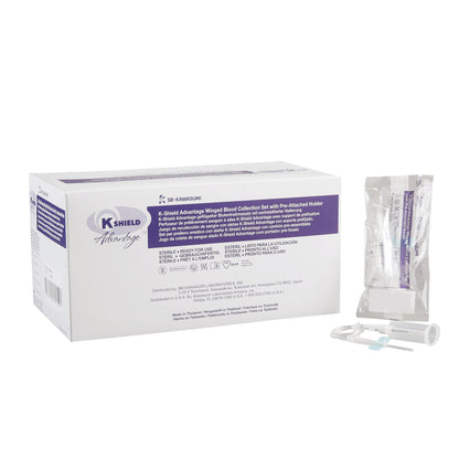 K-Shield® Advantage Blood Collection Set with Holder 21 Gauge 3/4 Inch Needle Length Safety Needle 12 Inch Tubing Sterile (873721_BX)