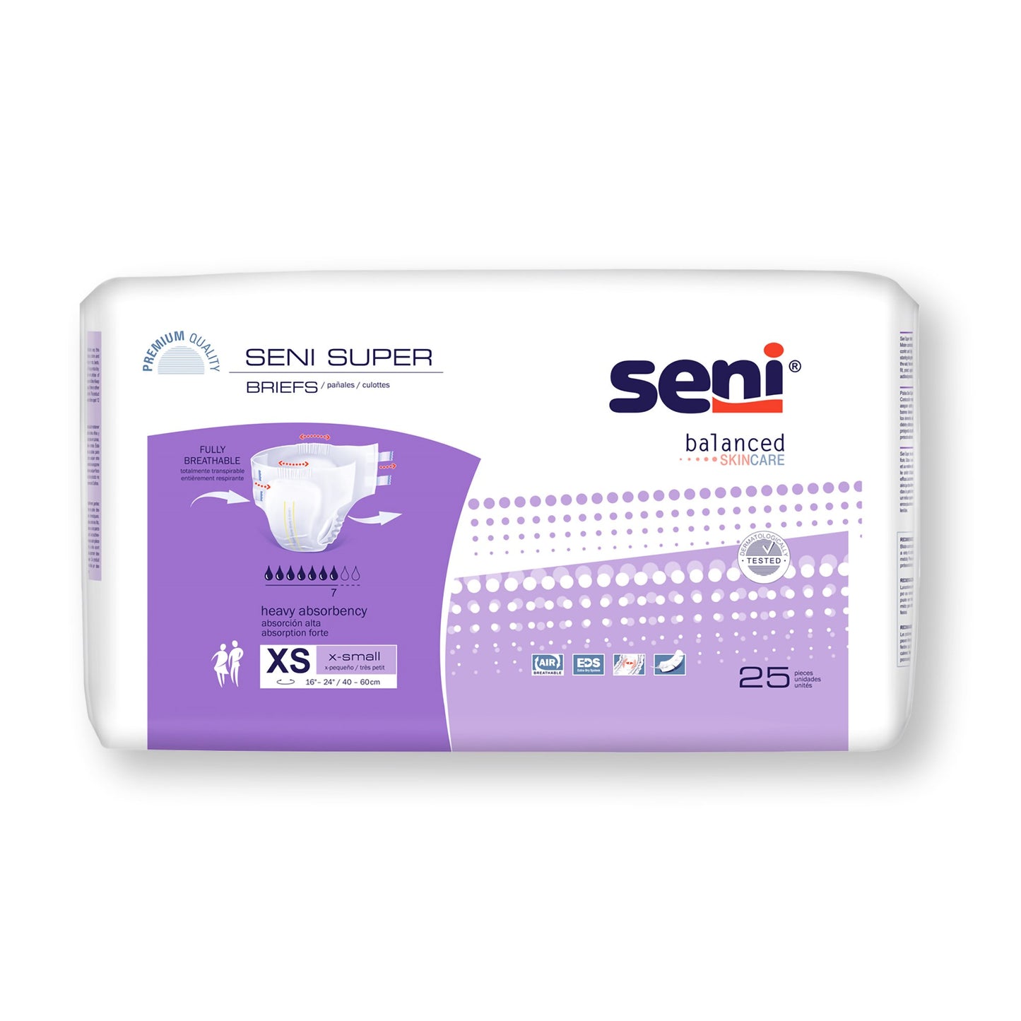 Seni® Super Unisex Adult Incontinence Brief X-Small Disposable Heavy Absorbency (1163833_PK)