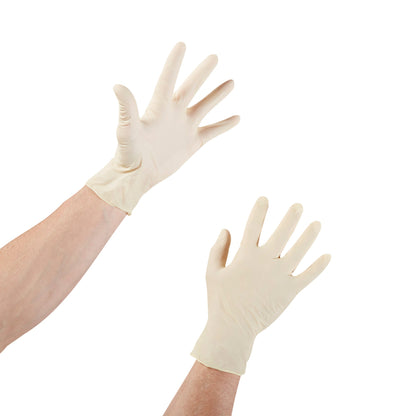 McKesson Confiderm® Exam Glove Medium NonSterile Latex Standard Cuff Length Smooth Ivory Not Rated (354436_CS)