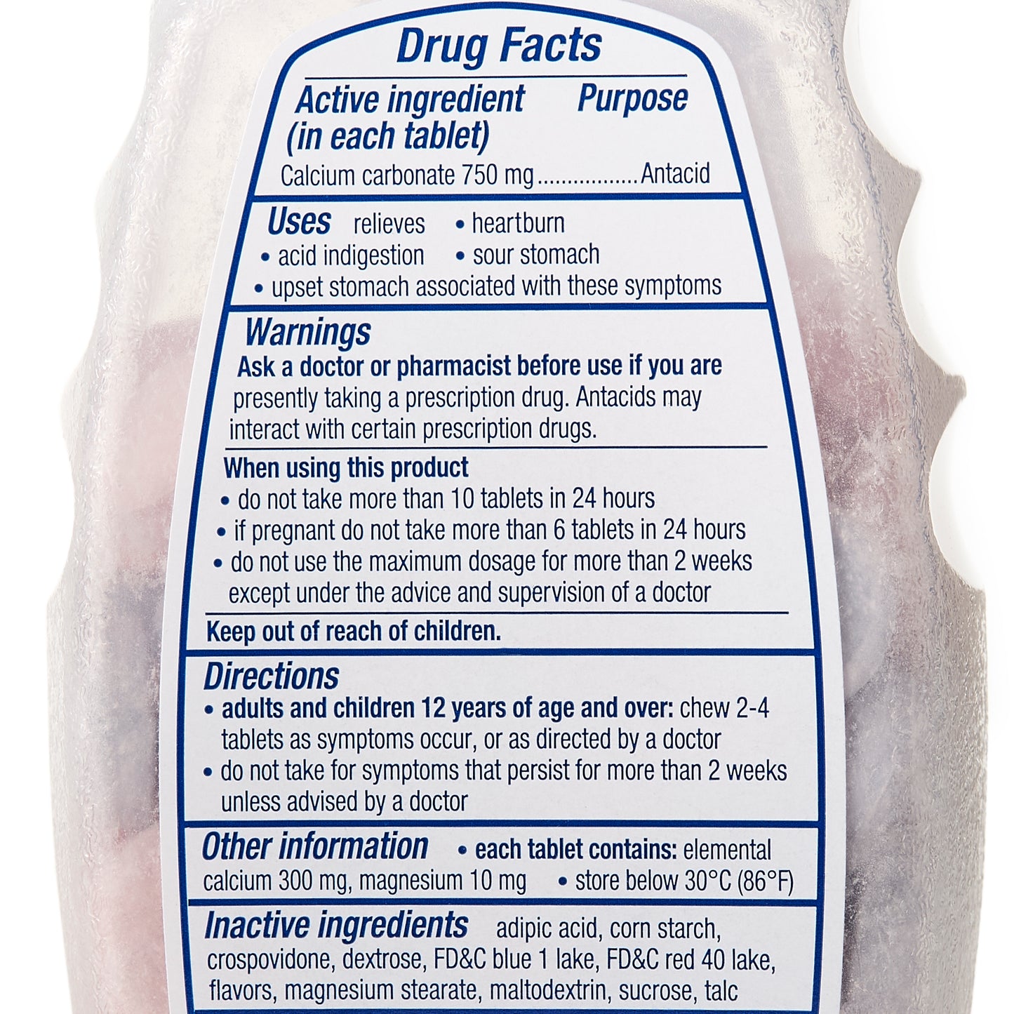 Tums® Extra Strength Antacid 750 mg Strength Chewable Tablet 96 per Bottle (866201_BT)