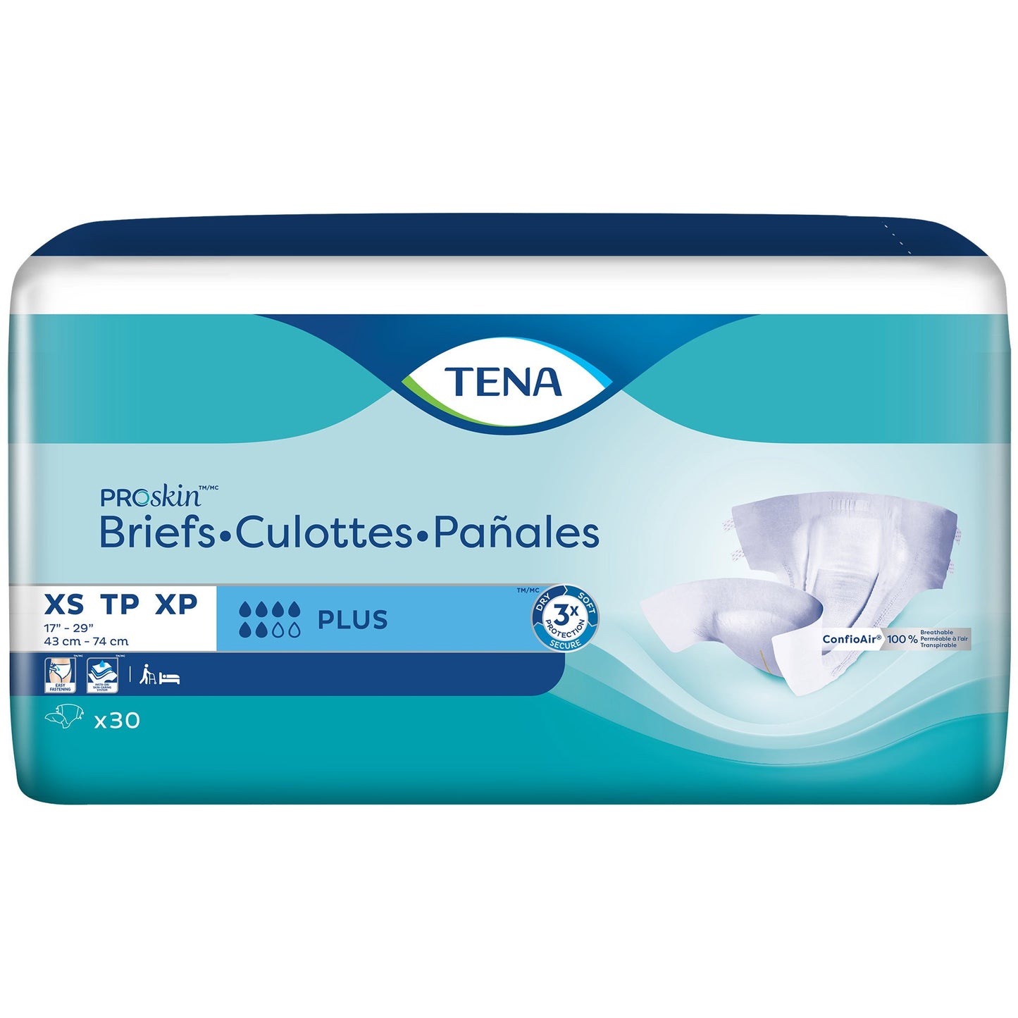 TENA® ProSkin™ Plus Unisex Adult Incontinence Brief X-Small Disposable Moderate Absorbency (959411_PK)