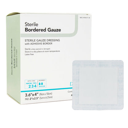 DermaRite® Bordered Gauze Island Dressing 3-3/5 X 4 Inch Square Sterile (946442_EA)