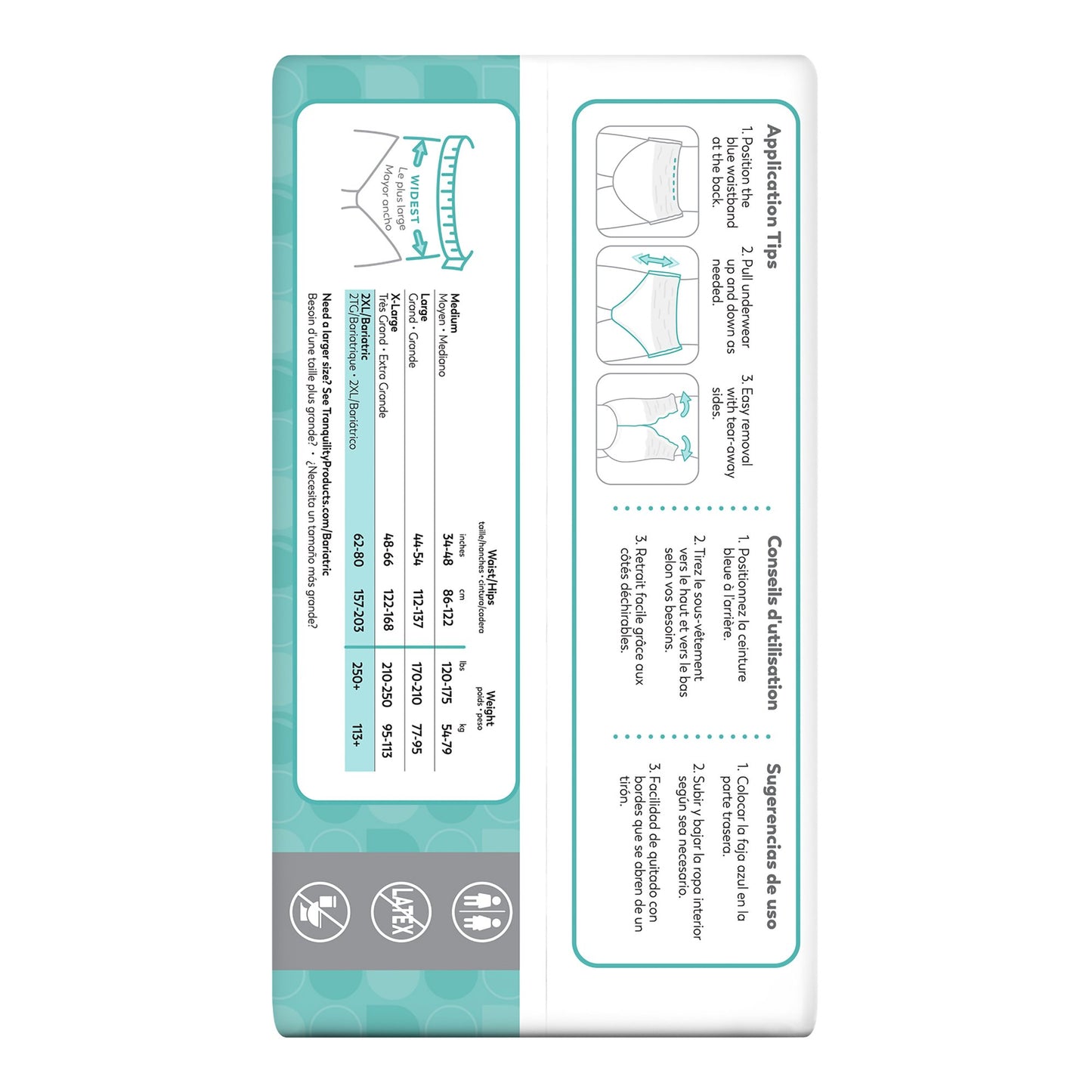 Tranquility® Essential Unisex Adult Absorbent Underwear Pull On with Tear Away Seams 2X-Large Disposable Heavy Absorbency (813405_BG)