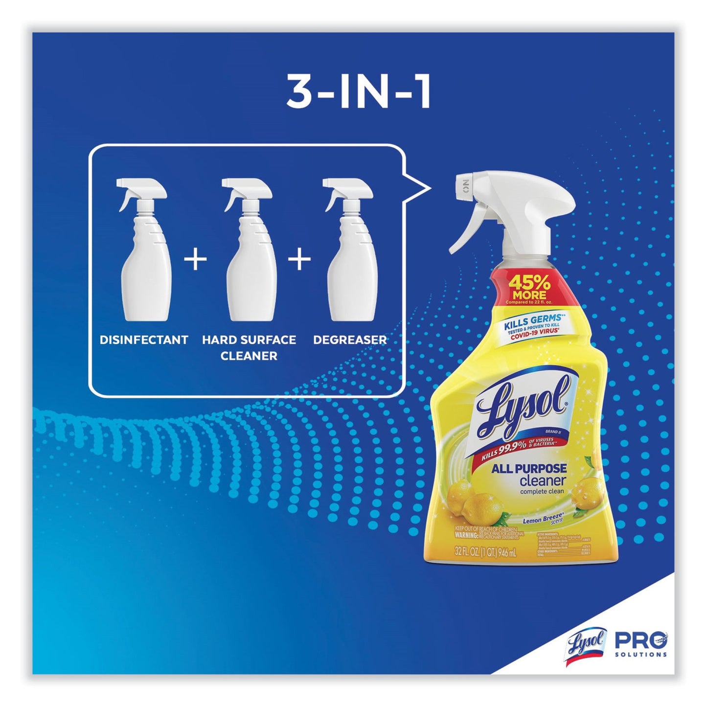 Lysol® All Purpose Surface Disinfectant Cleaner Trigger Spray Liquid 32 oz. Bottle Lemon Breeze Scent NonSterile (680982_CS)