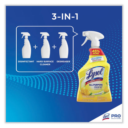 Lysol® All Purpose Surface Disinfectant Cleaner Trigger Spray Liquid 32 oz. Bottle Lemon Breeze Scent NonSterile (680982_CS)