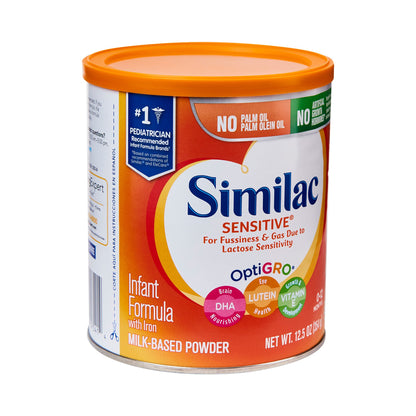 Similac Sensitive® Infant Formula Unflavored 12.5 oz. Can Powder Iron Lactose Sensitivity (746700_CS)