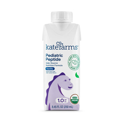 Kate Farms Pediatric Peptide 1.0 Pediatric Oral Supplement Vanilla Flavor 8.45 oz. Carton Liquid Organic Hydrolyzed Pea Protein (1170425_EA)