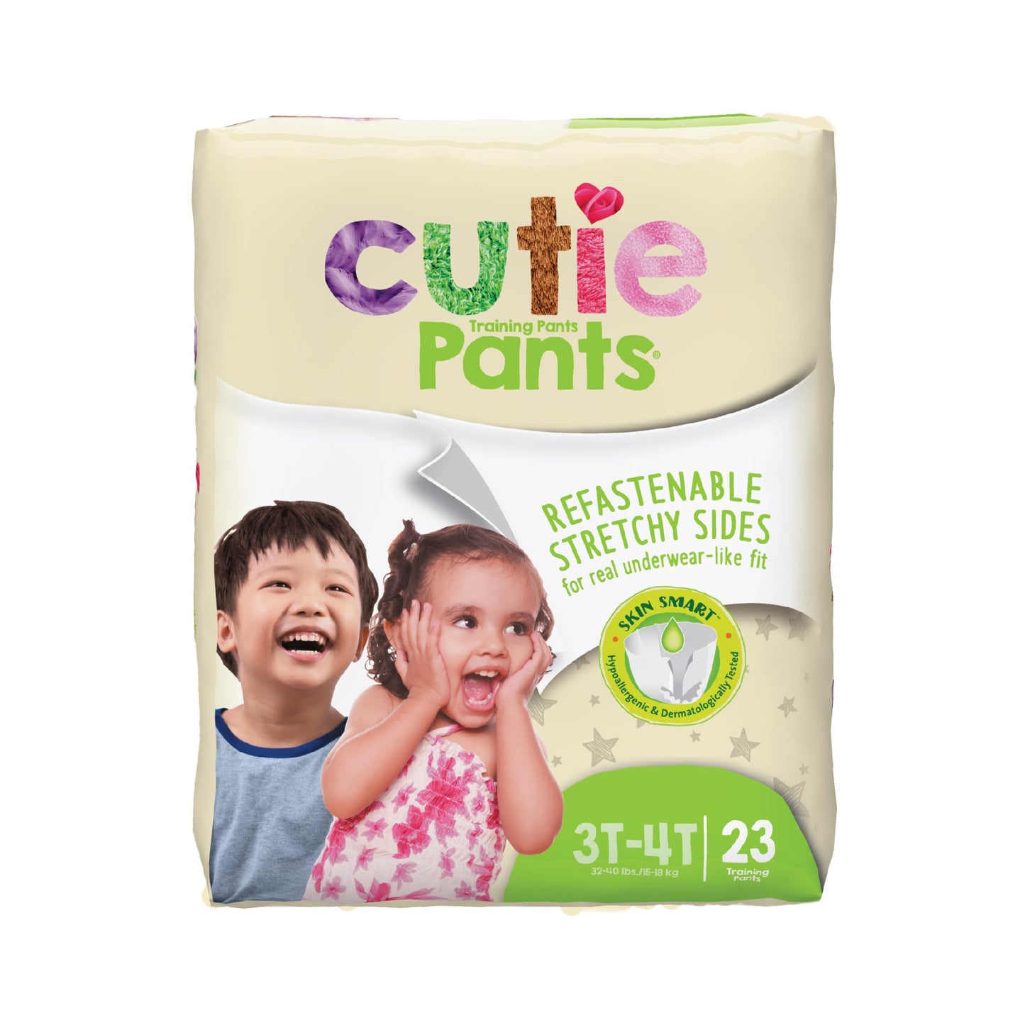 Cutie Pants® Unisex Toddler Training Pants Pull On with Tear Away Seams Size 3T to 4T Disposable Heavy Absorbency (810359_CS)