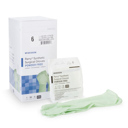 McKesson Perry® Performance Plus Surgical Glove Size 6 Sterile Polyisoprene Standard Cuff Length Smooth Green Chemo Tested (1044720_BX)
