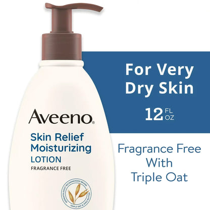 Aveeno® Skin Relief Hand and Body Moisturizer 12 oz. Pump Bottle Unscented Lotion (1228809_EA)