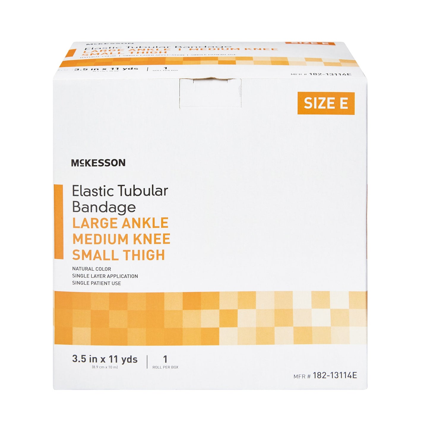 McKesson Spandagrip™ Elastic Tubular Support Bandage 3-1/2 Inch X 11 Yard Large Ankle / Medium Knee Pull On Natural NonSterile Size E Standard Compression (1112849_BX)