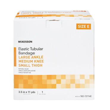 McKesson Spandagrip™ Elastic Tubular Support Bandage 3-1/2 Inch X 11 Yard Large Ankle / Medium Knee Pull On Natural NonSterile Size E Standard Compression (1112849_BX)