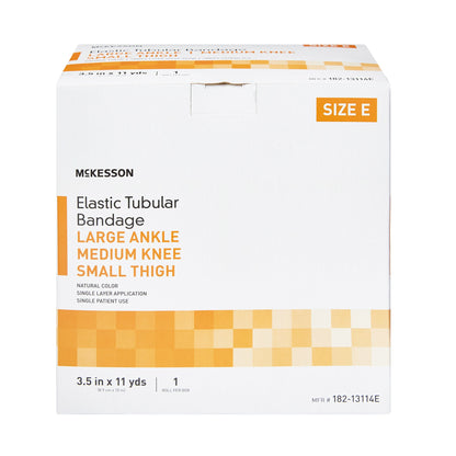 McKesson Spandagrip™ Elastic Tubular Support Bandage 3-1/2 Inch X 11 Yard Large Ankle / Medium Knee Pull On Natural NonSterile Size E Standard Compression (1112849_BX)
