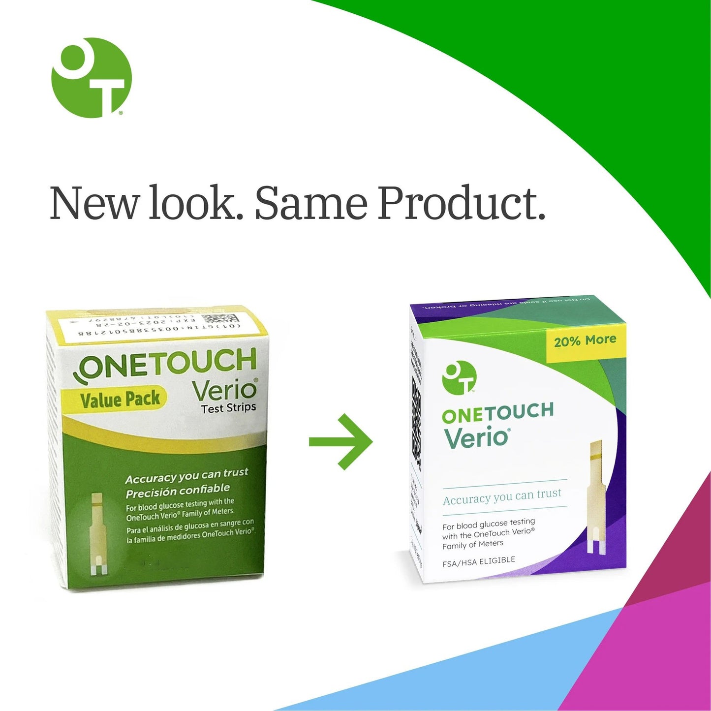 OneTouch® Verio® Blood Glucose Test Strips 100 Strips per Pack (832490_BX)