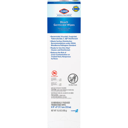 Clorox Healthcare® Surface Disinfectant Premoistened Germicidal Manual Pull Wipe 50 Count Individual Packet Fruity Floral Bleach Scent NonSterile (996100_EA)
