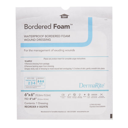 BorderedFoam® Foam Dressing 6 X 6 Inch With Border Waterproof Backing Nonacrylic Adhesive Square Sterile (773141_EA)